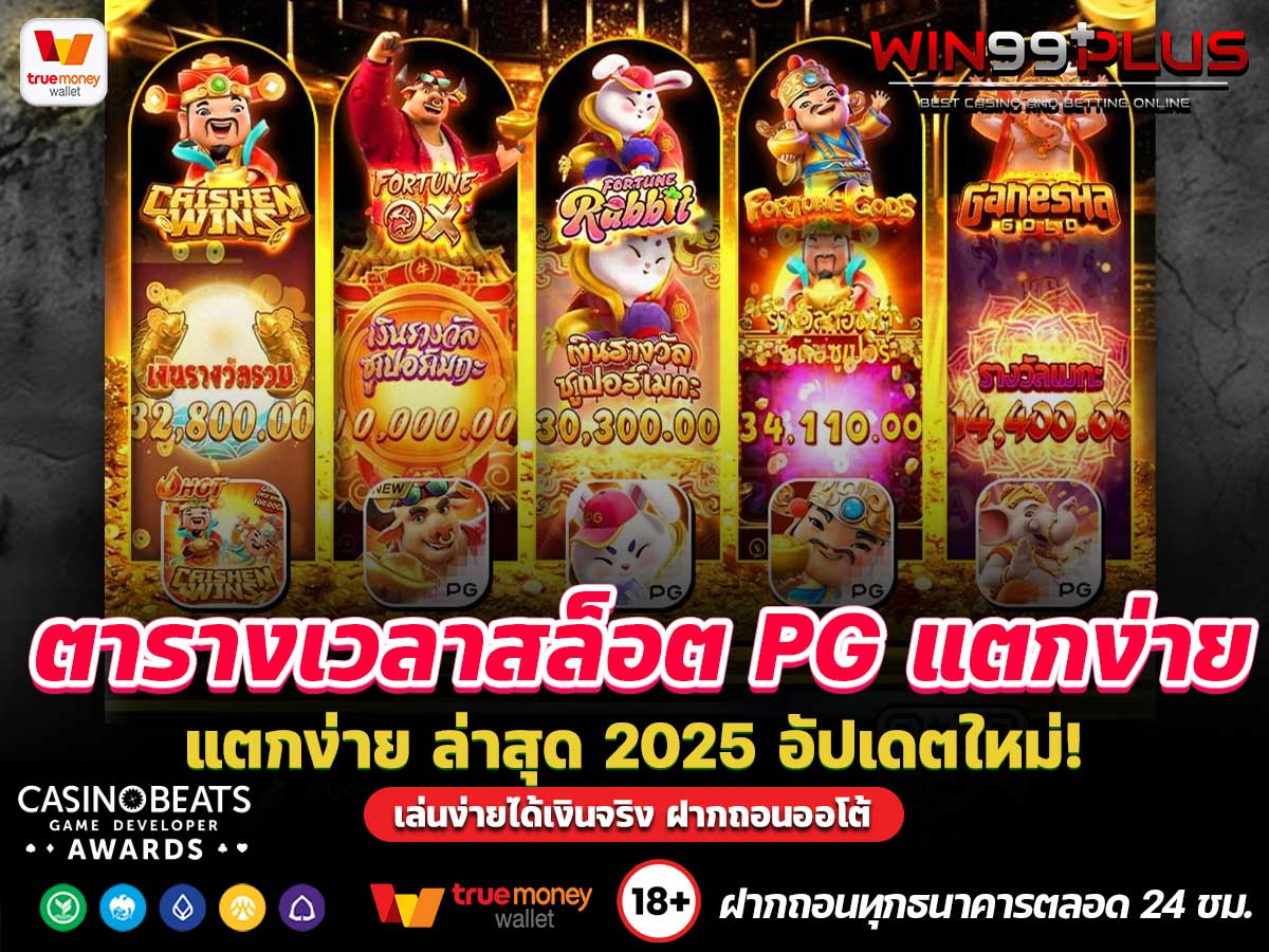 ตารางเวลาสล็อต PG แตกง่าย